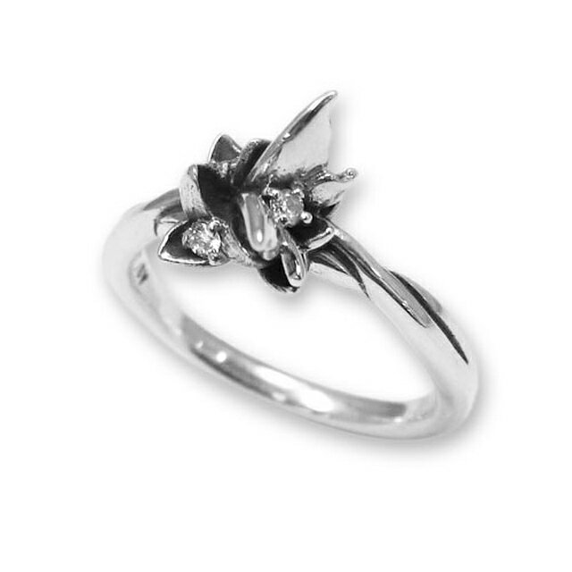 【KONRON】花之回憶鑽石純銀戒指 (KRR0544-D)