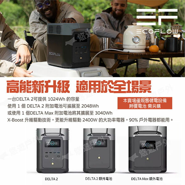 【EcoFlow】Delta 2 戶外儲能電源 EFD330 移動電源 電池 戶外電源 停電應急 輕量 露營 悠遊戶外 2