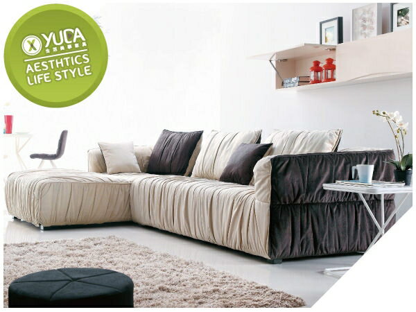 沙發【YUDA】 品味生活 質感 高級 L型 布沙發 J5S576-2