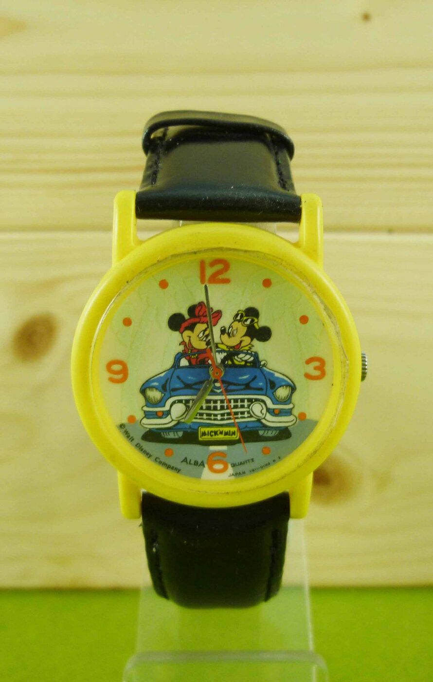 【震撼精品百貨】米奇/米妮 Micky Mouse 手錶-黃車子 震撼日式精品百貨