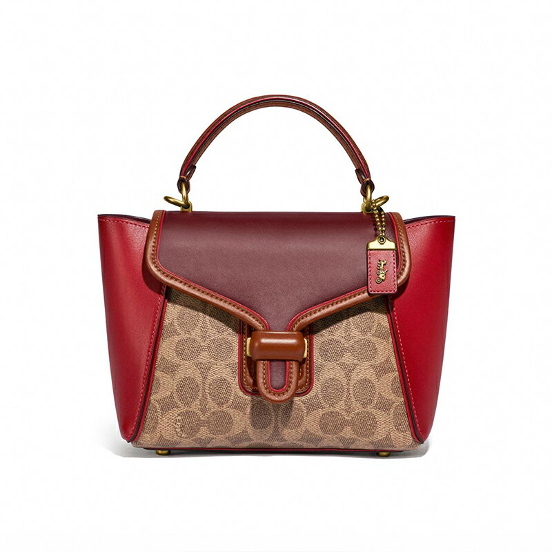 精選☆COACH Courier Carryall 23 拼色手提鲶魚女士通勤單肩包斜跨包斜