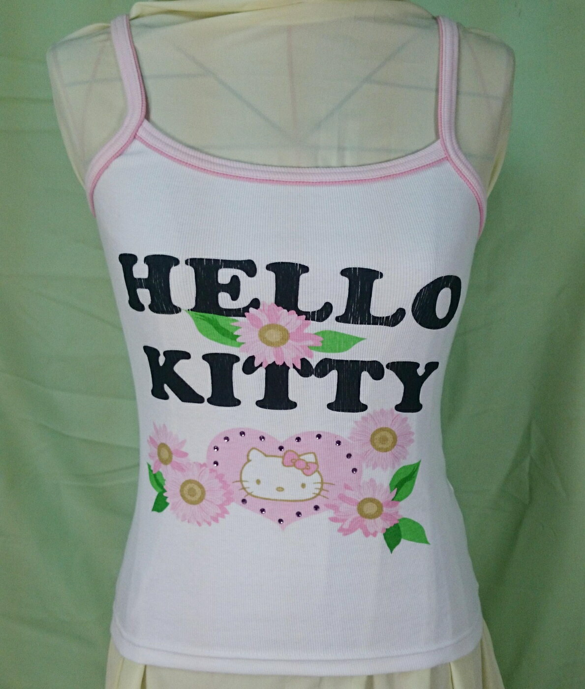 【震撼精品百貨】Hello Kitty 凱蒂貓 細肩花粉 背心 震撼日式精品百貨
