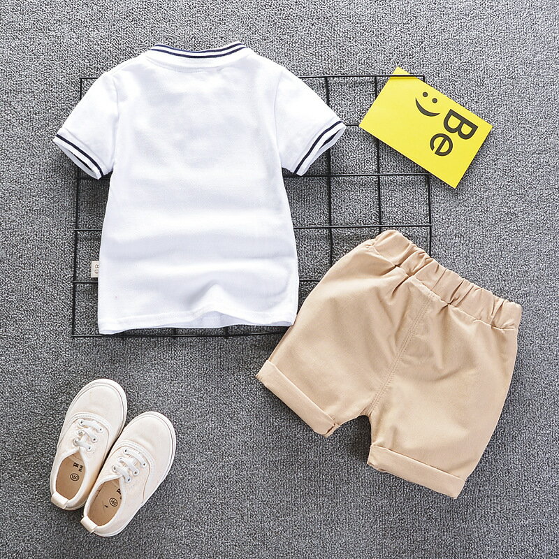 童裝男童polo衫套裝潮短袖T恤兒童新款中小童夏裝運動兩件套 4