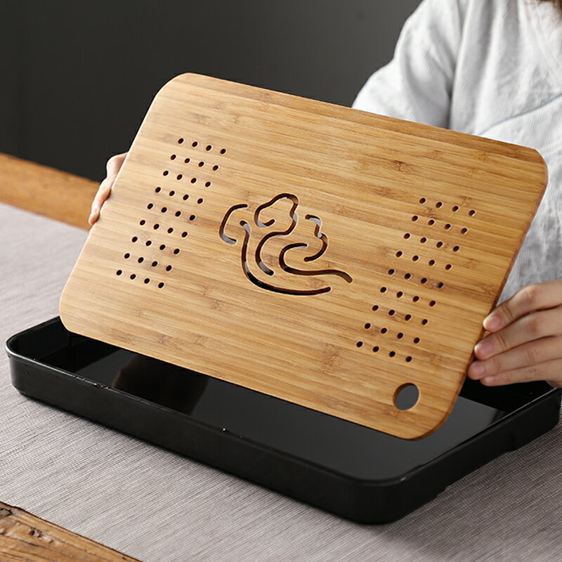 實木茶盤家用托盤小型簡約瀝水盤茶托盤儲水干泡臺辦公室蓄水茶臺 2