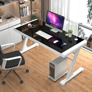 【限時優惠】簡約電腦電腦桌臺式簡易家用書桌鋼化玻璃桌子辦公桌臥室學習桌