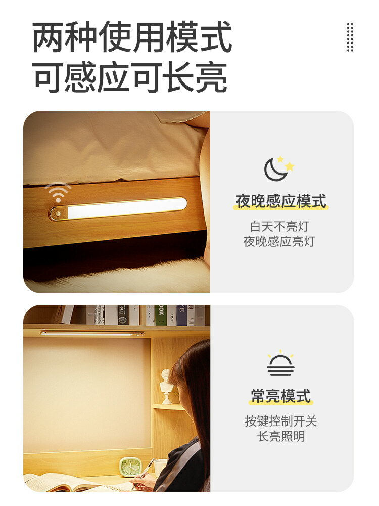 智能人體感應墻壁燈充電陽臺樓梯廁所新款衛生間免布線免接線 4