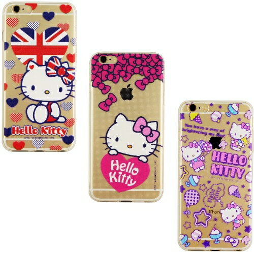 【Hello Kitty】iPhone 6 /6s 彩繪透明保護軟套