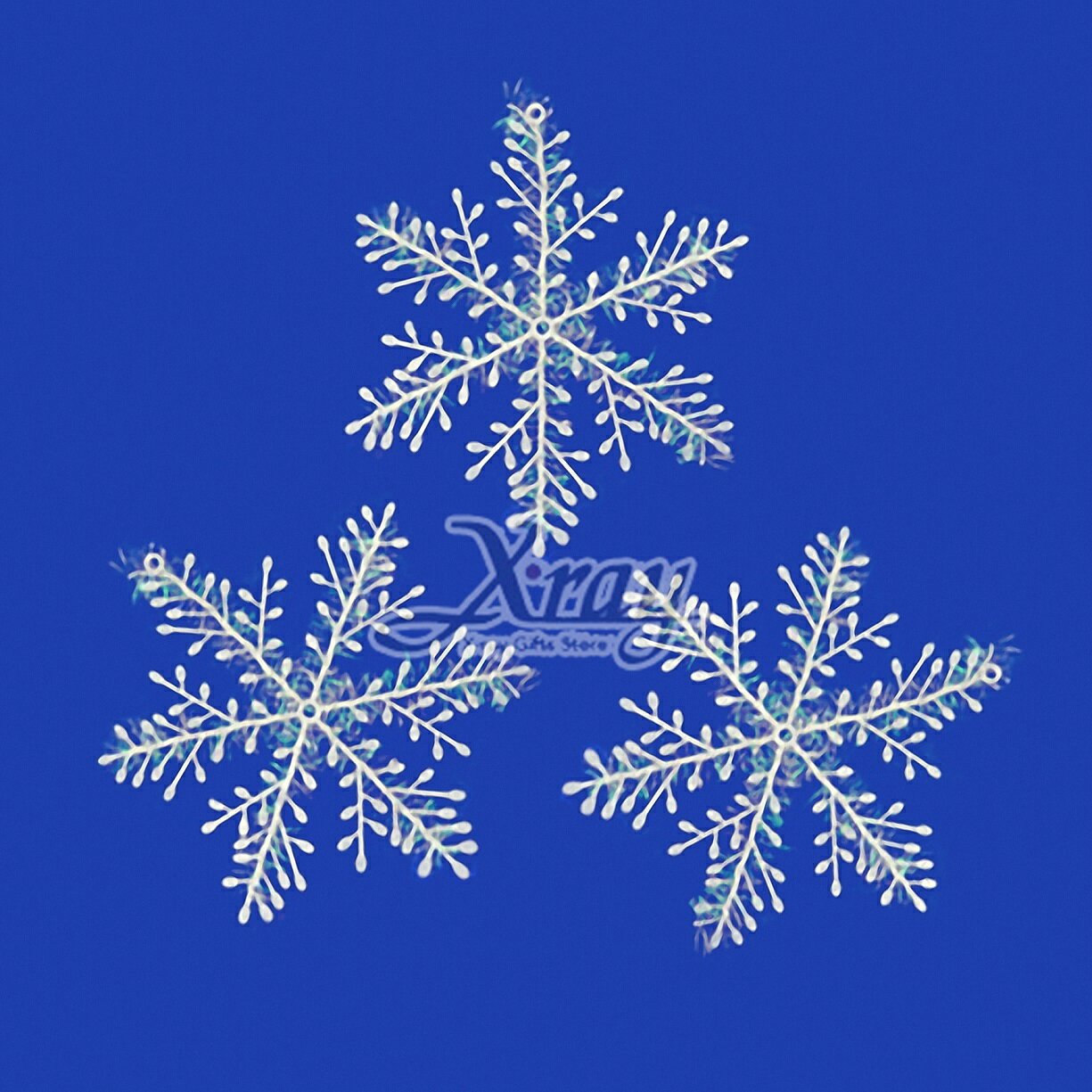 3入7"拉絲雪花片吊飾，聖誕/聖誕佈置/裝飾/吊飾/交換禮物，X射線【X271898】