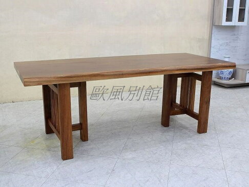 【歐風別館】紫檀木3*7尺全實木餐桌【原木大板桌】【基隆至台中免運費】 0