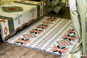 摩洛哥野餐 北歐 民族風條紋 休閑毯美式復古Camping 橙楓