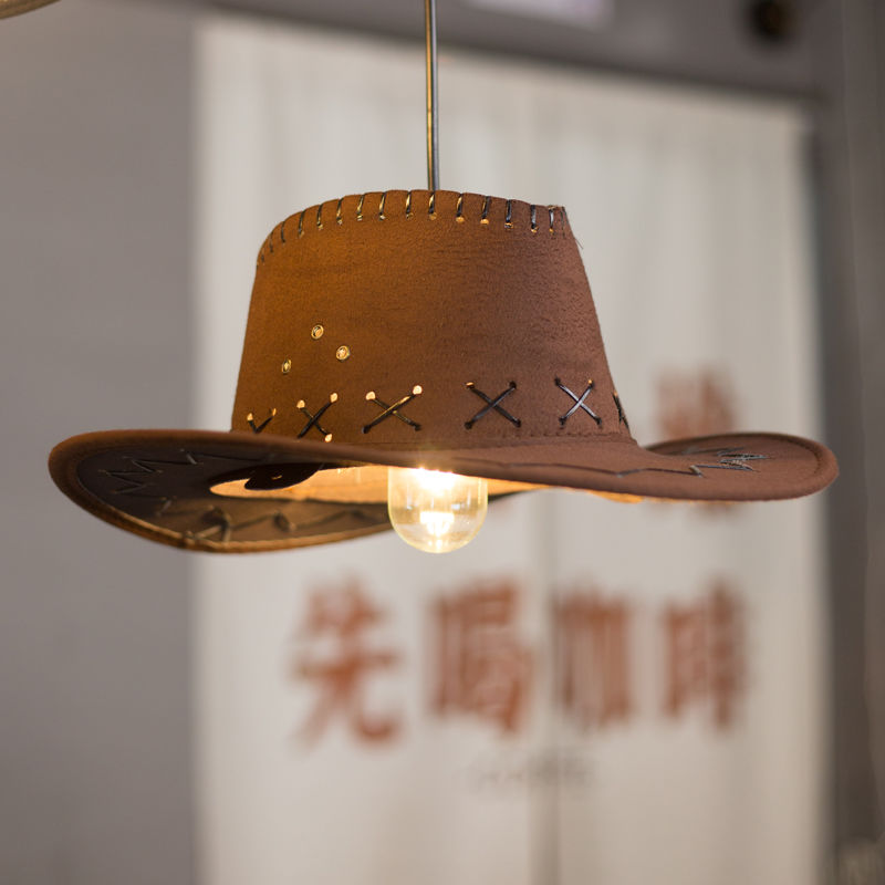 創意藝術牛仔帽吊燈西餐廳咖啡店服裝店鋪商用燈民宿個性吧臺吊燈