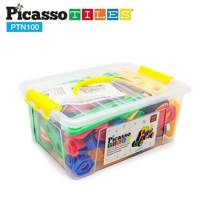 (強強滾)PicassoTiles PTN100 畢卡索STEM+A螺母工匠積木組 玩具 5