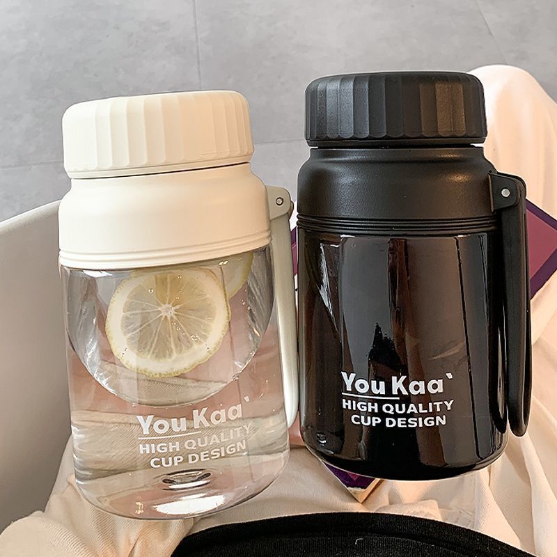 【買一送一】水杯大容量便攜帶濾網運動塑膠水壺簡約高顏值杯子女