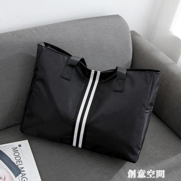 手提牛津布袋網紅單肩斜挎百搭出差商務旅行包女短途行李收納簡約 雙11全館免運