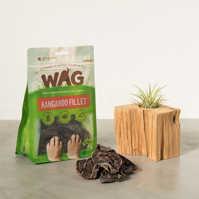 WAG 天然澳 | 袋鼠心片 | 堅硬營養 狗零食 澳洲 純肉