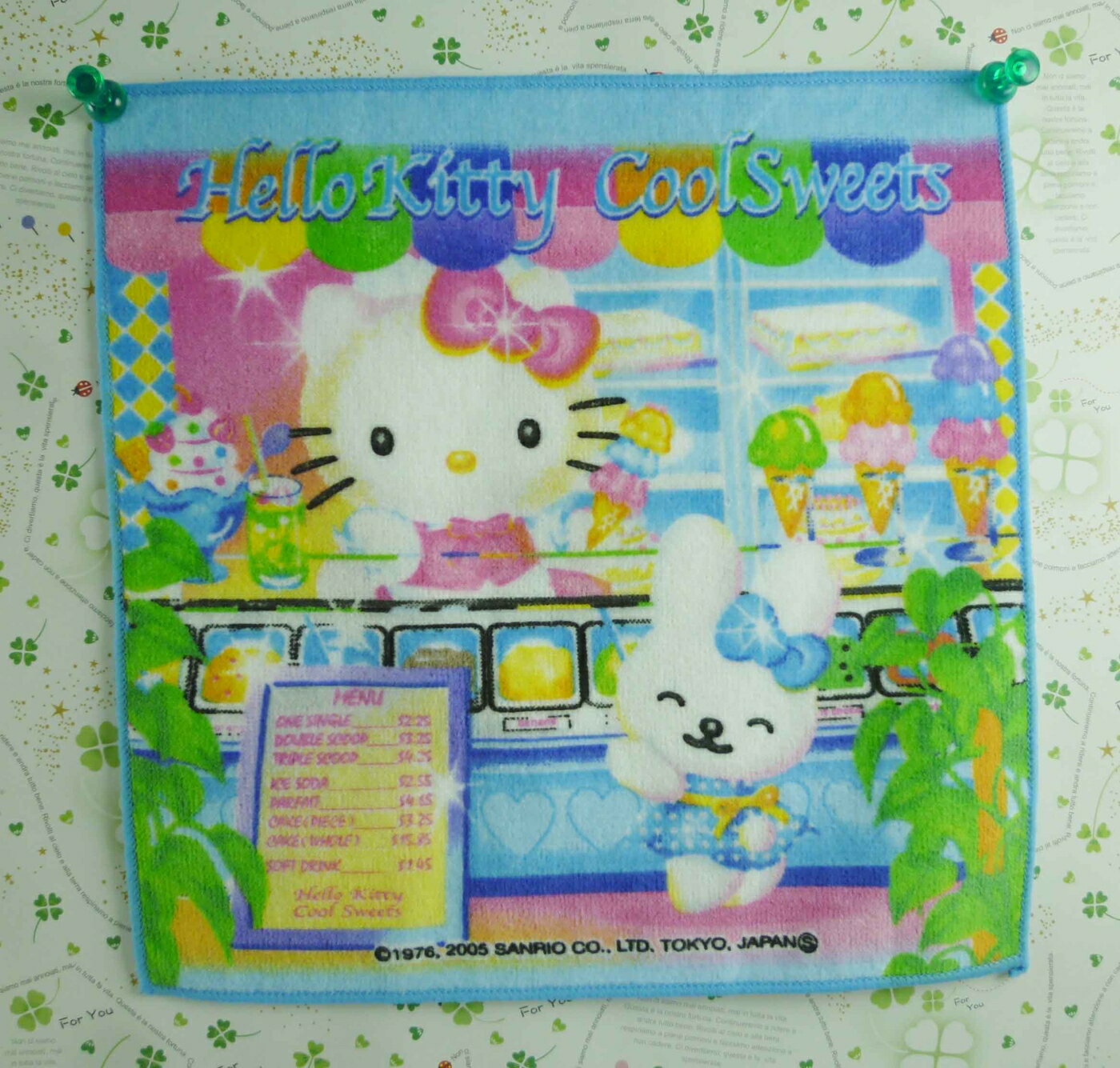【震撼精品百貨】Hello Kitty 凱蒂貓 方巾-限量款-冰淇淋 震撼日式精品百貨