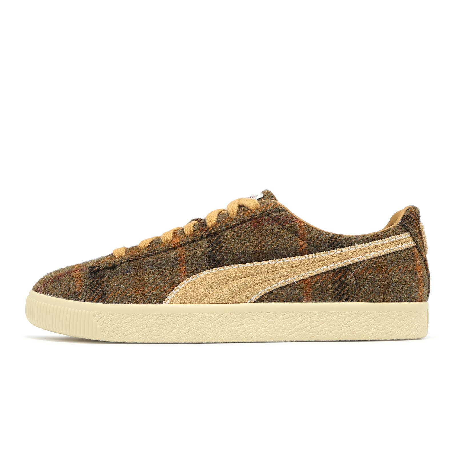 Puma 休閒鞋 Clyde Harris Tweed 男鞋 紅棕 橘 羊毛 毛呢 復古 板鞋 398512-02