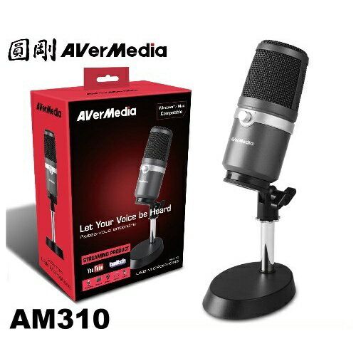 【現貨】全新公司貨 圓剛 黑鳩 直播錄音高音質 USB麥克風 監聽 AM310 遠距視訊 直播 電競 演唱專用