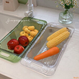 【樂淘館】可伸縮洗菜盆淘菜盆瀝水籃子塑料水果收納筐廚房水槽洗碗池置物架