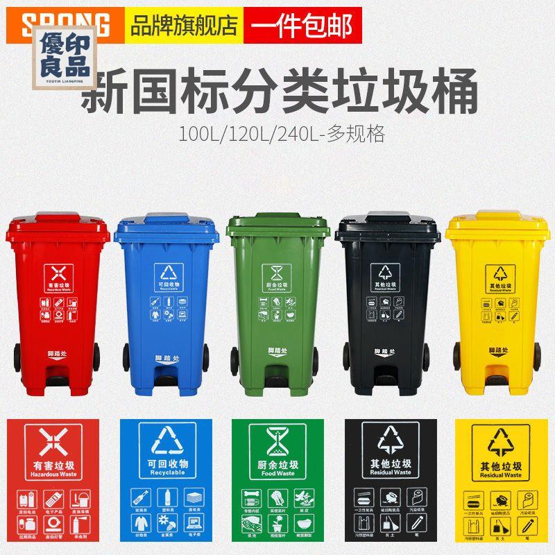 公司貨 垃圾桶 戶外垃圾桶 附發票 商用垃圾桶 240L大容量戶外垃圾桶分類環衛室外腳踏式腳踩超大號商用帶蓋帶輪店長優選 全館折扣 售後保障 特惠/工廠直銷 y554