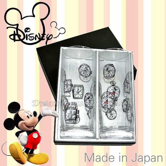 日本正版 Disney 迪士尼 米奇 玻璃杯/果汁杯/水杯/對杯 250ml 《 2個一組 》★ 日本製 ★ 夢想家精品生活家飾