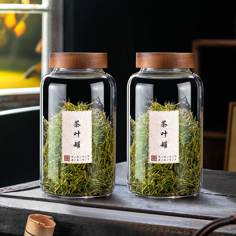 高檔大號加厚玻璃密封茶葉罐商用陳皮儲存罐雜糧儲物罐幹貨展示瓶