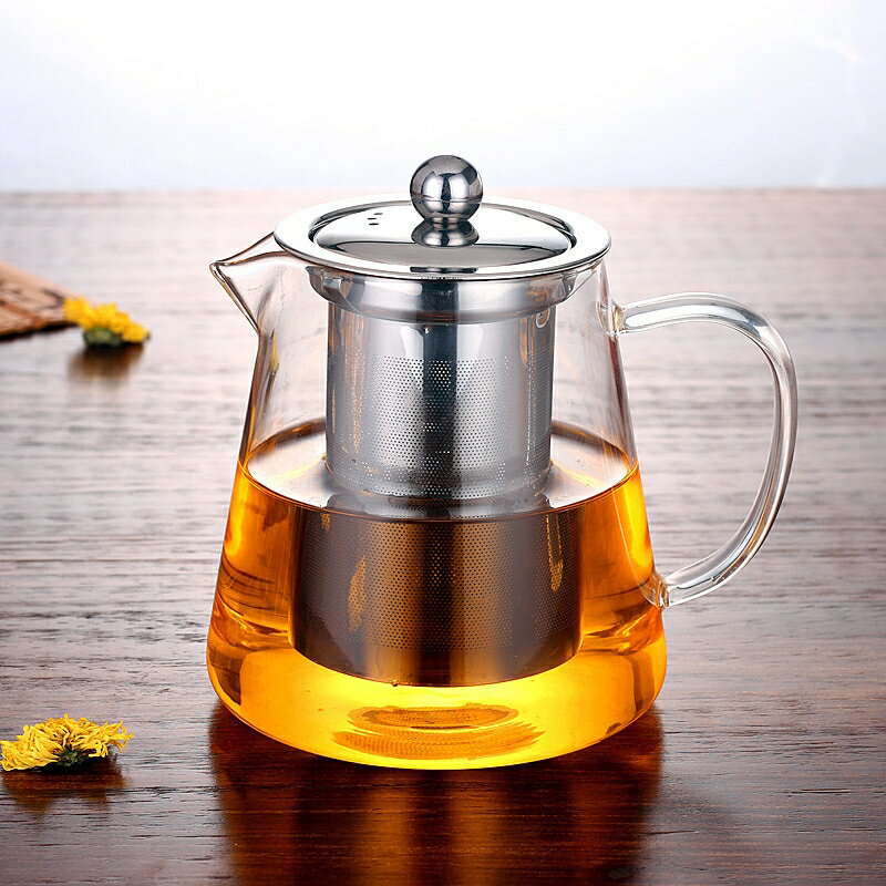 泡茶壺玻璃耐高溫花茶壺不銹鋼過濾茶具套裝小型中式加厚透明組合