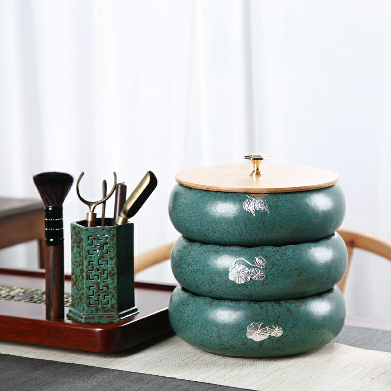 晟窯大號陶瓷茶洗帶蓋窯變筆洗日式功夫茶具茶道配件杯洗水洗家用