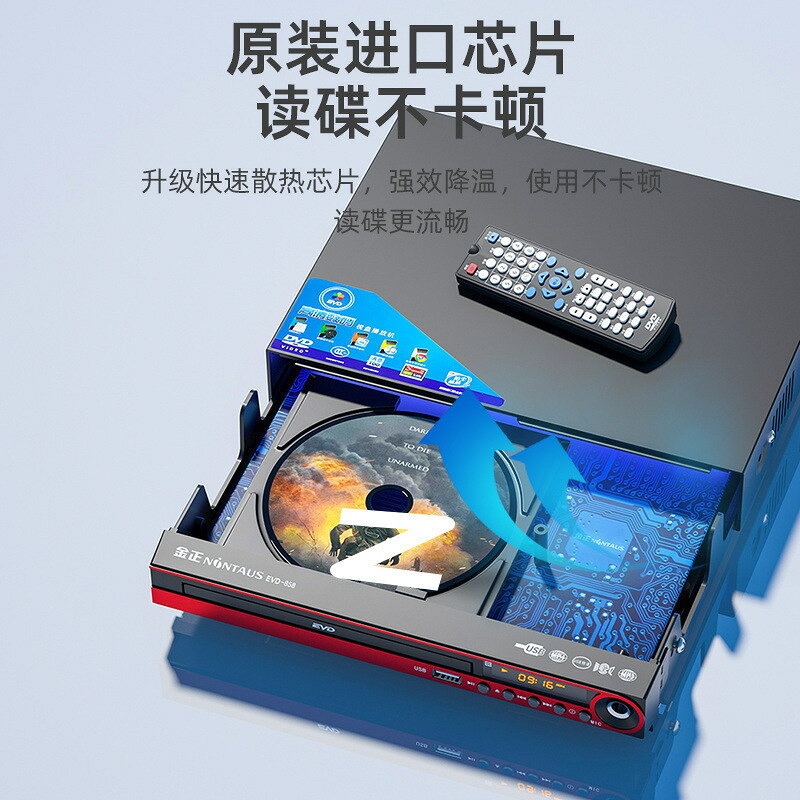 DVD影碟機家用兒童學習高畫質VCD光碟放碟CD小型播放器新款亞馬遜【北歐居家生活】