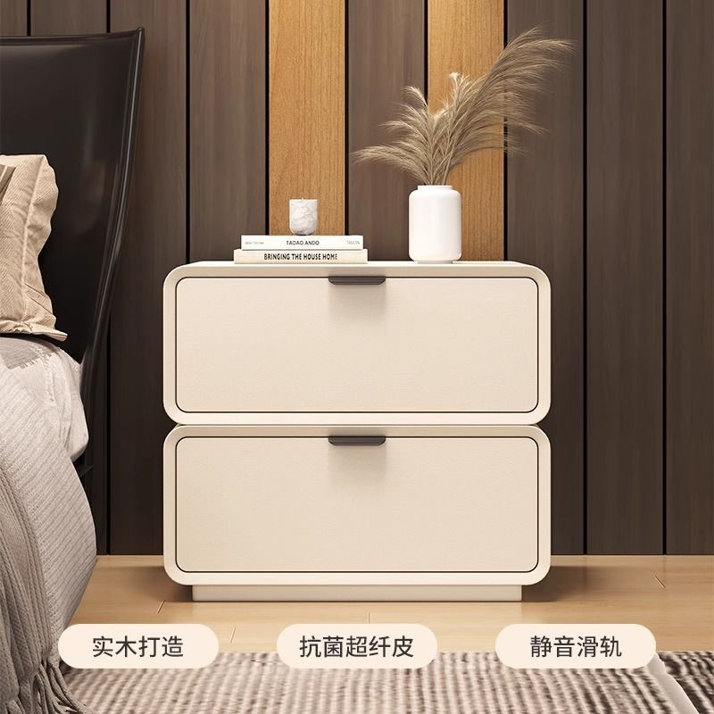 免運開發票 床頭櫃 床邊櫃 全實木床頭櫃簡約現代小型輕奢奶油風床頭收納臥室家用儲物床邊櫃 八折下殺ly6h