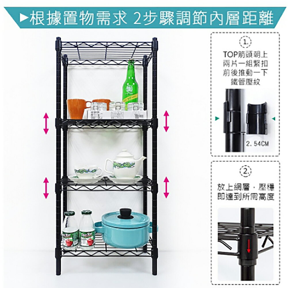 免運 中鋼 組合式40X25X60cm迷你 三層架 白色/黑色(MIT台灣製19mm管徑 可加裝輪子/層墊板 專利閃電插銷  耐氧化 抗刮) 2