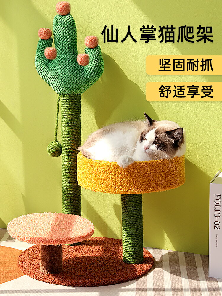 貓爬架 免運【快速出貨】仙人掌貓爬架貓架子貓咪抓柱貓窩貓樹一體小型人貓共用夏季用品
