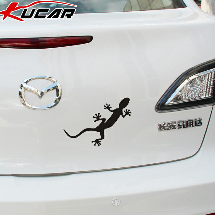 kucar汽車貼紙創意個性車身裝飾壁虎黑色車尾劃痕遮擋奧迪英朗