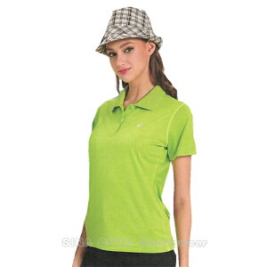 【義大利 SINA COVA】女版運動休閒吸濕排汗短POLO衫-螢綠條紋#SW8101A1