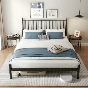 【免運】鋼木床 鐵藝床現代簡約雙人床1.8米加厚加固鐵架床網紅1.5米單人床鐵床