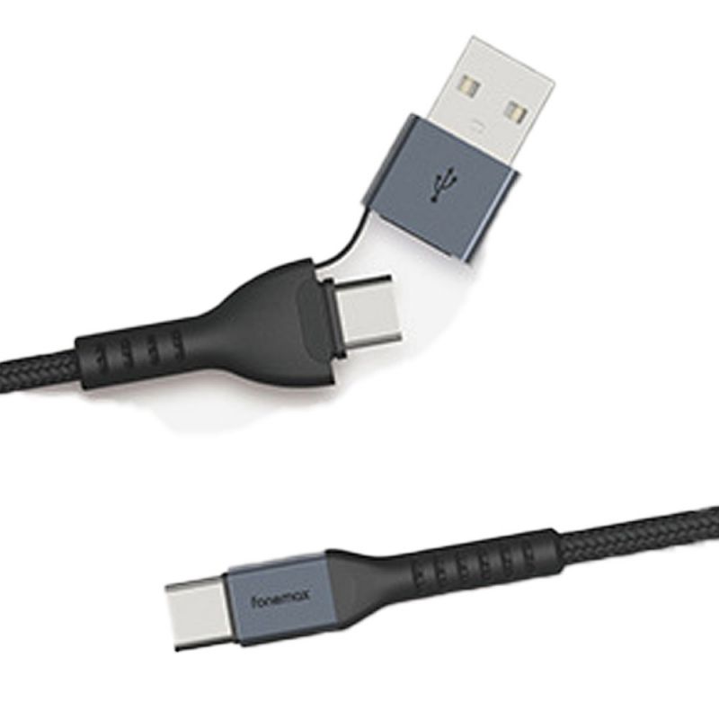 Fonemax Type-C to A+C 二合一 PD 充電線(100W)(1.2M) 超級快充線 閃充線 傳輸線 USB-A+USB-C【愛瘋潮】