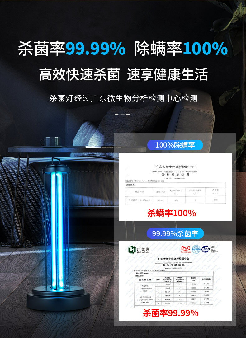 【可開發票】60W120W殺菌燈家用110V臭氧除蟎紫外線燈消毒燈 4