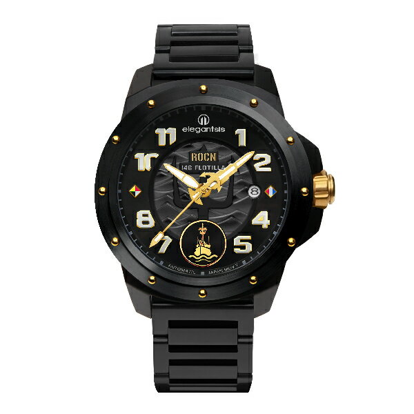 elegantsis 傑本尼氏 ELJO48MAS-ROCN 146-NB01LC 中華民國海軍146艦隊-限量錶 闇夜黑 45.5mm｜樂天領券現折★全館特惠中★指定刷卡回饋10%