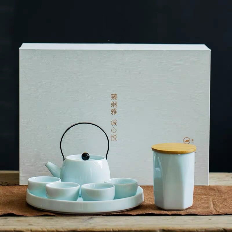泡茶壺功夫茶具套裝茶杯客廳簡約創意酒店一壺四杯茶葉罐日式陶瓷