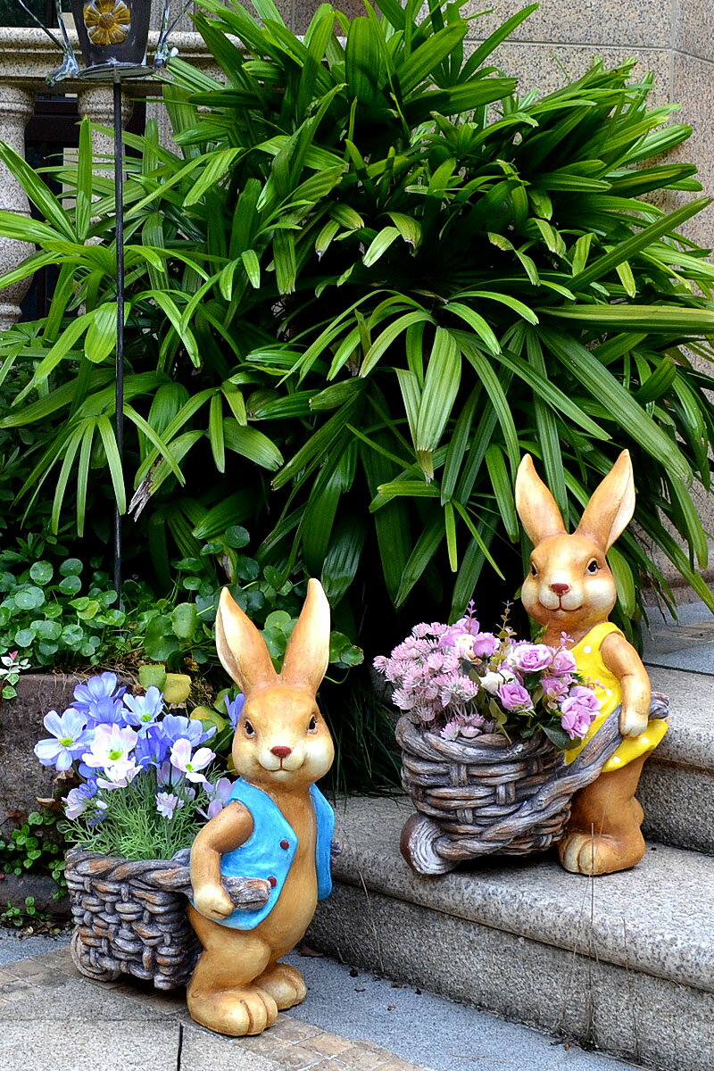 戶外兔子動物花盆庭院花園別墅園林露臺布置草坪造景院子裝飾擺件