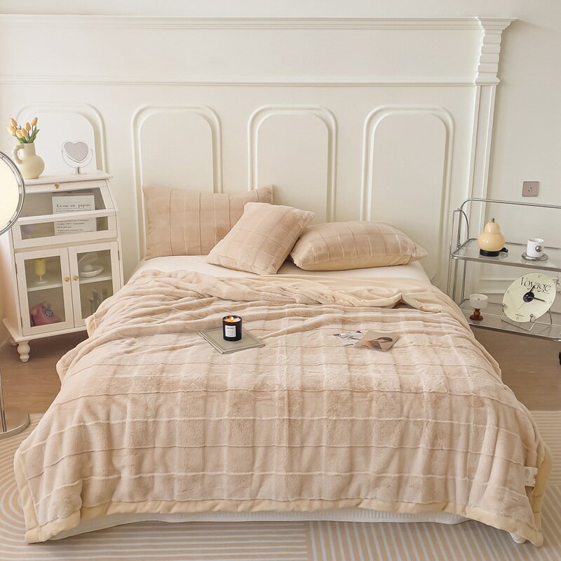 兔兔絨毛毯貂皮毛毯蓋毯午休毯皮草毯學生毯單人保暖絨毯 4