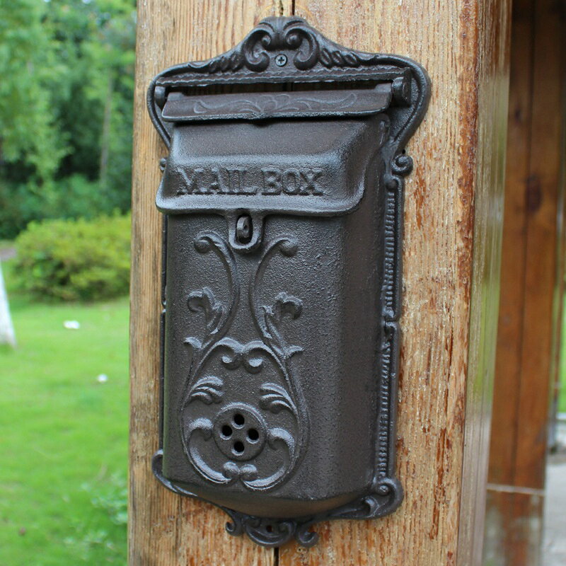 歐式鑄鐵工藝品復古做舊鑄鐵信箱郵箱信報箱壁飾壁掛庭院裝飾品