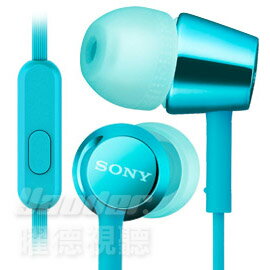 【曜德】SONY MDR-EX155AP 淺藍 細膩金屬 耳道式耳機 線控MIC ★ 送收納盒 ★