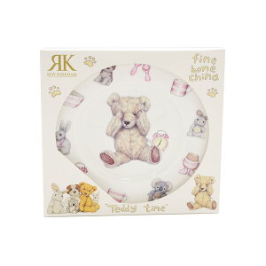 英國 Roy kirkham 泰迪熊寶寶系列-20cm餐盤(粉紅-附原裝彩盒)