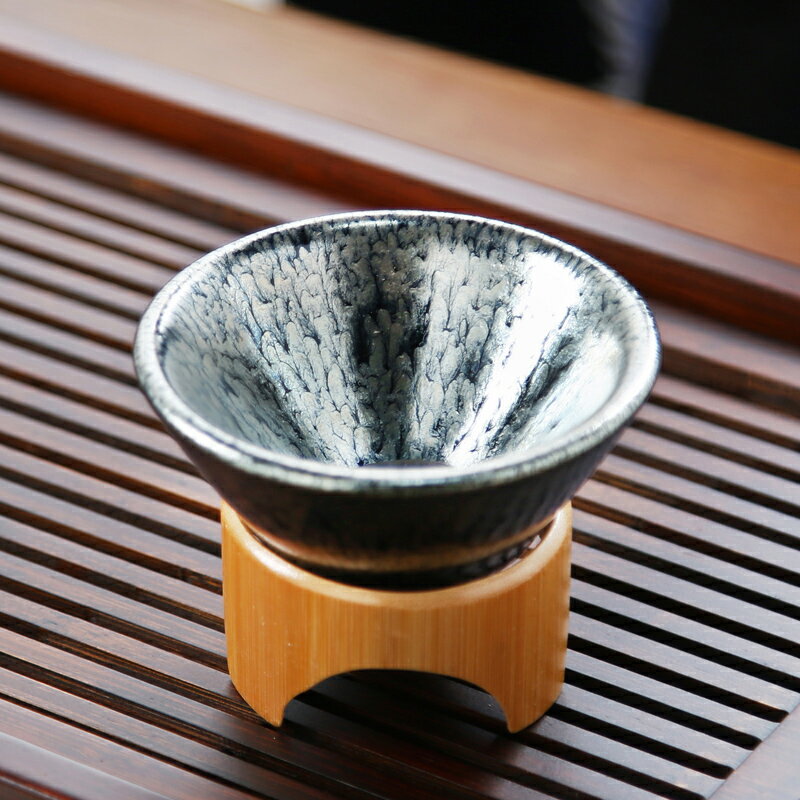 晟窯建盞茶漏套裝帶底座陶瓷茶濾茶葉過濾器功夫茶具茶道配件家用
