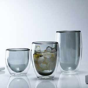 高硼硅耐熱玻璃咖啡杯家用玻璃水杯創意雙層杯彩色馬克杯個性杯子