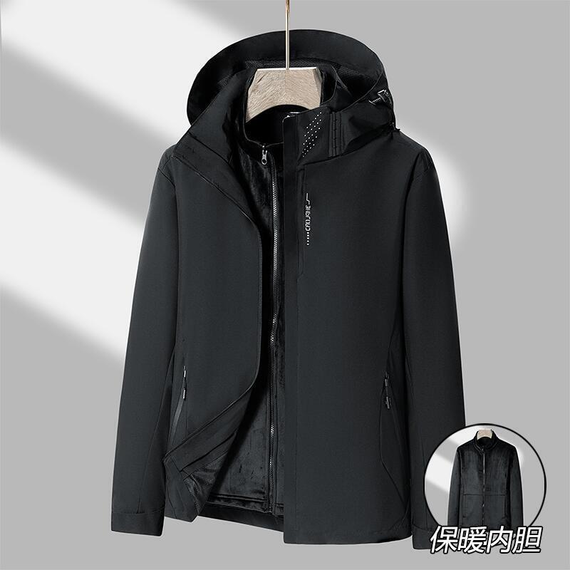 【雲渡小鋪】可拆式三合壹機能 可拆式 兩件式 防風防水 連帽 禦寒內刷毛 厚