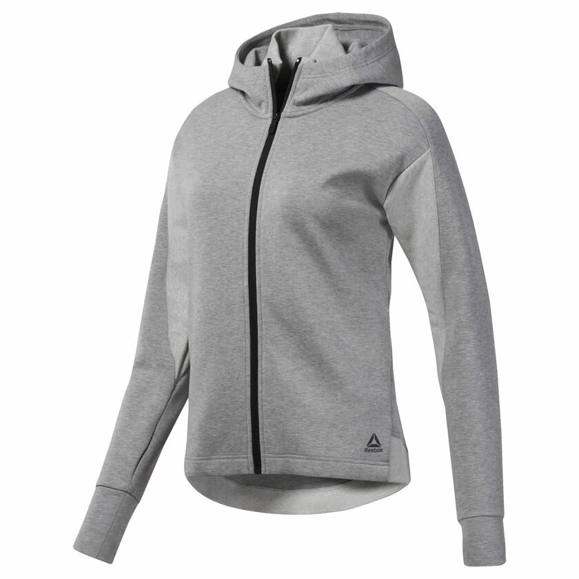 REEBOK QUICK COTTON HOODIE 女裝 外套 連帽 休閒 舒適 透氣 灰【運動世界】DP5644