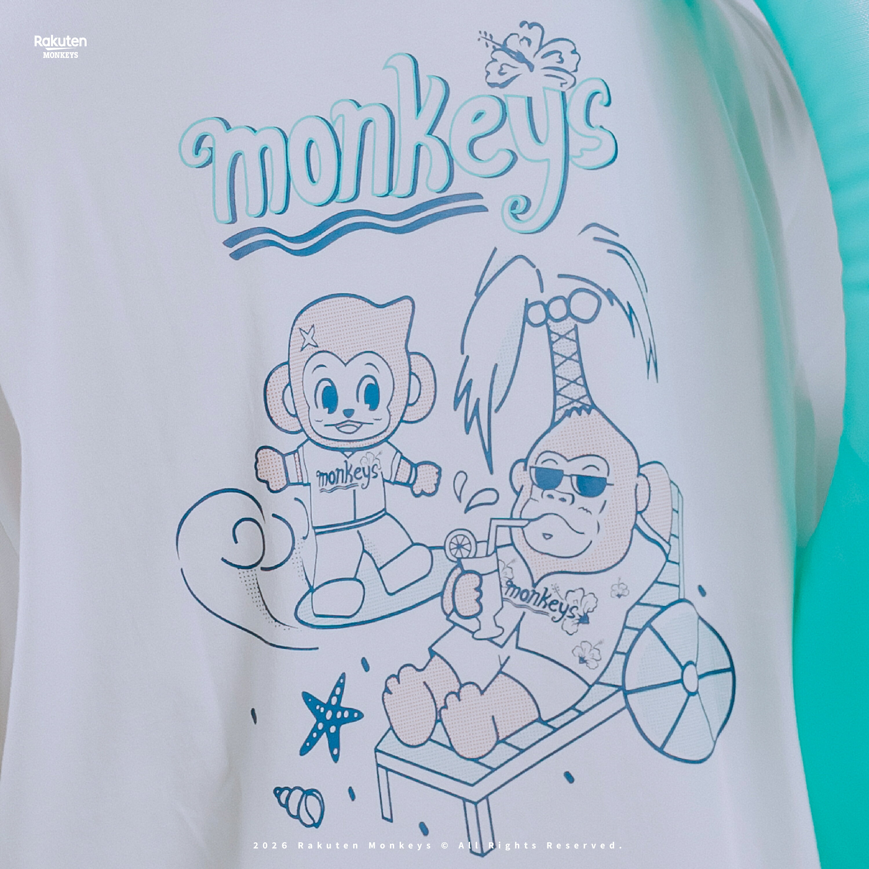 2026 Monkeys 玩水祭寬版短T-白 2
