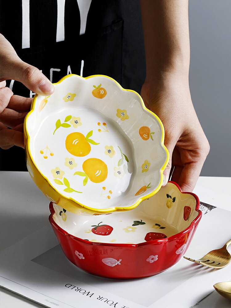 碗家用沙拉碗湯碗大號碗創意個性好看可愛陶瓷日式餐具餐盤子甜品